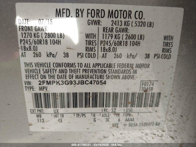 Ford EDGE SE 2018 2FMPK3G93JBC47054 Image 9