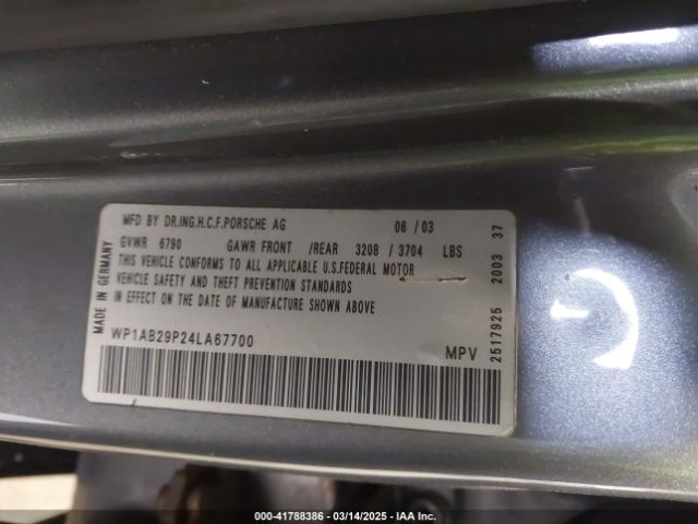 2004 PORSCHE CAYENNE WP1AB29P24LA67700 Photo 8