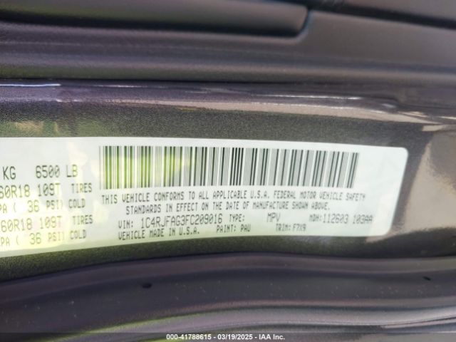 1C4RJFAG3FC209016 Jeep Grand Cherokee Laredo