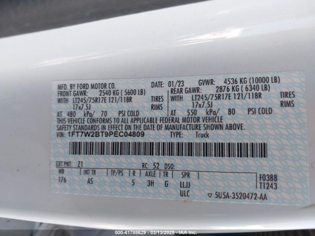1FT7W2BT9PEC04809 Ford F-250 Xl