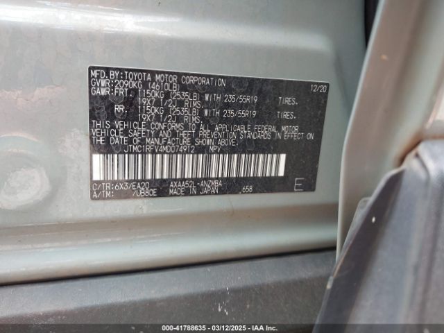 JTMC1RFV4MD074912 Toyota Rav4 Xle Premium