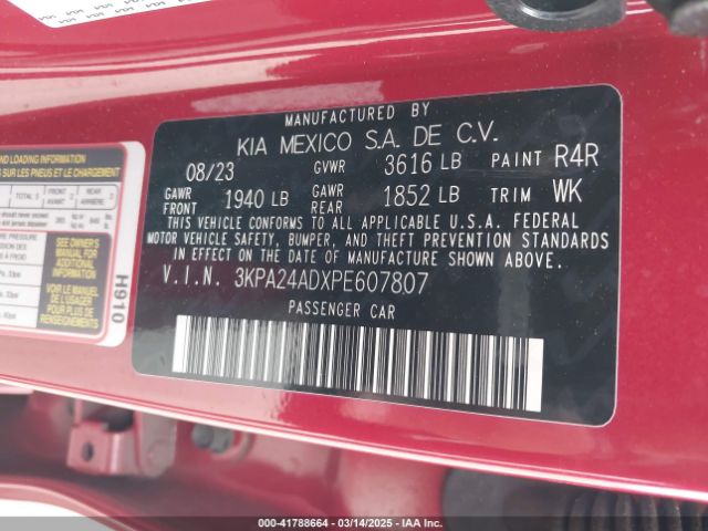 3KPA24ADXPE607807 KIA RIO S