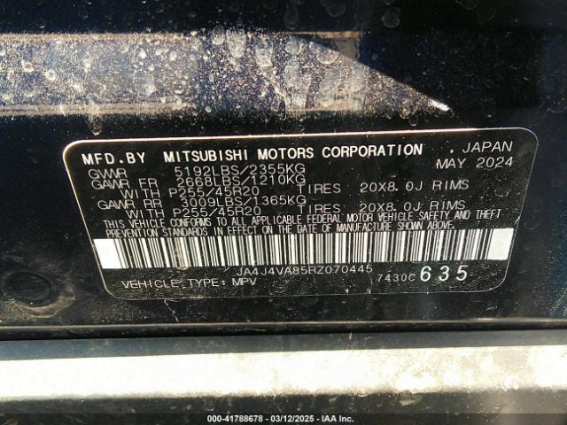 2024 MITSUBISHI OUTLANDER JA4J4VA85RZ070445 Photo 8