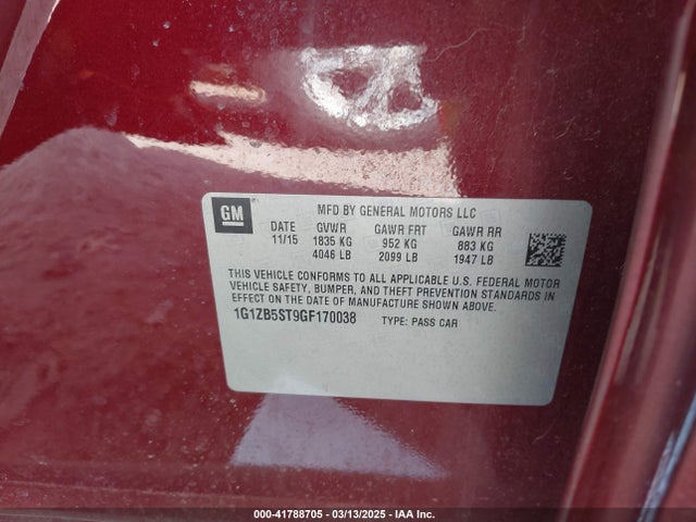 1G1ZB5ST9GF170038 Chevrolet MALIBU LS