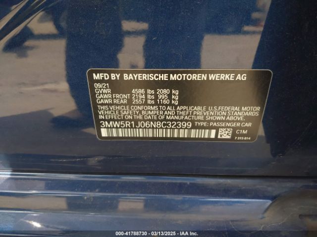 3MW5R1J06N8C32399 BMW 330I
