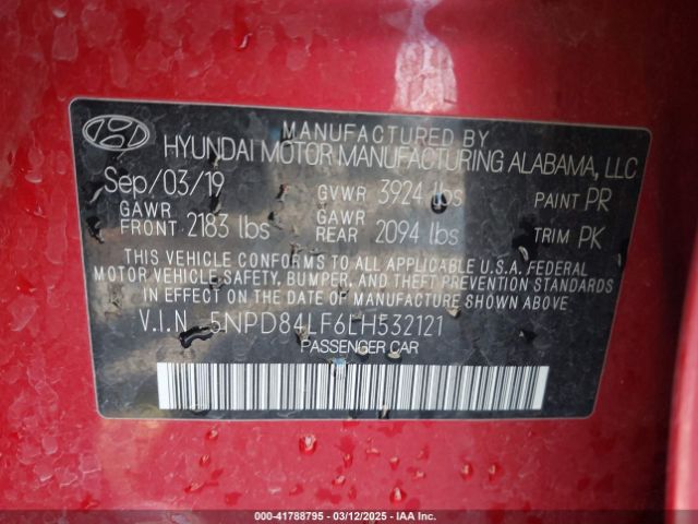 5NPD84LF6LH532121 Hyundai ELANTRA SEL