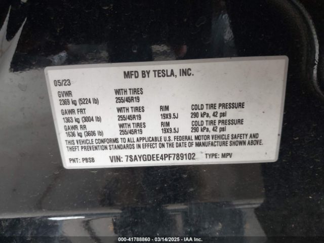 2023 TESLA MODEL Y 7SAYGDEE4PF789102 Photo 8