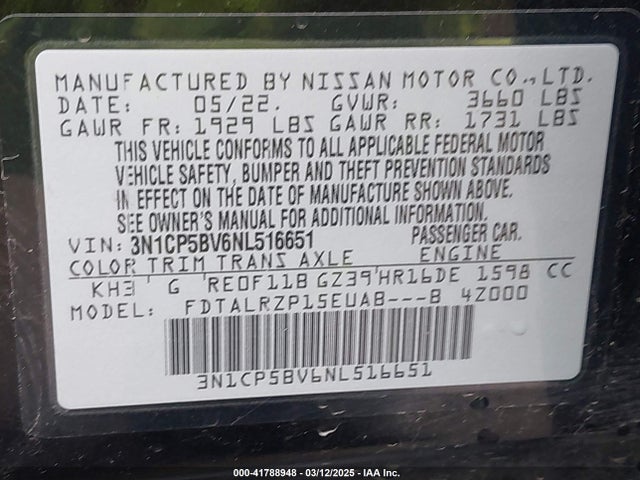 Nissan Kicks S Xtronic Cvt 2022 3N1CP5BV6NL516651 Image 9