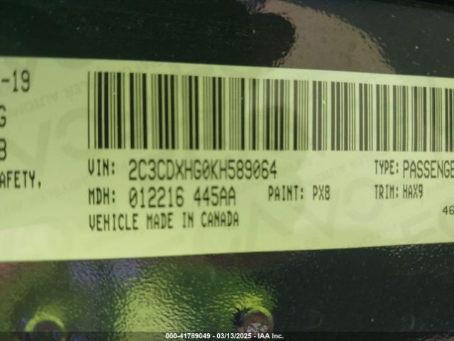 2019 DODGE CHARGER 2C3CDXHG0KH589064 Photo 8