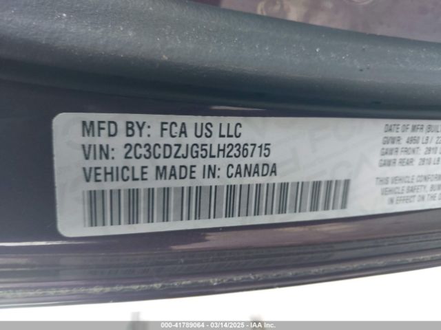 2C3CDZJG5LH236715 Dodge Challenger Gt