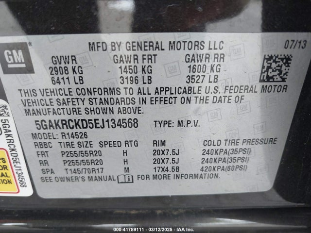 5GAKRCKD5EJ134568 Buick Enclave Premium