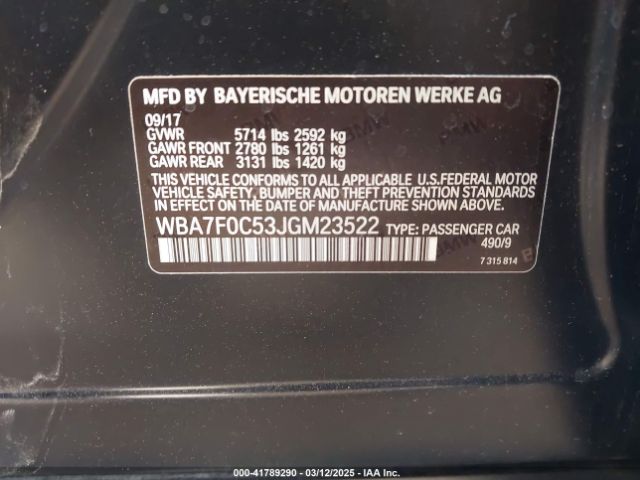 WBA7F0C53JGM23522 BMW 750i