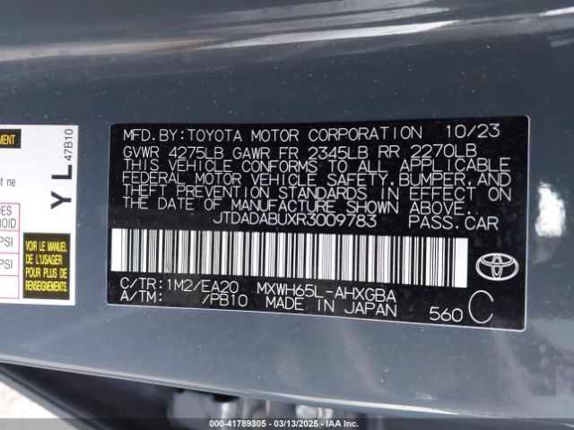 2024 TOYOTA PRIUS JTDADABUXR3009783 Photo 8