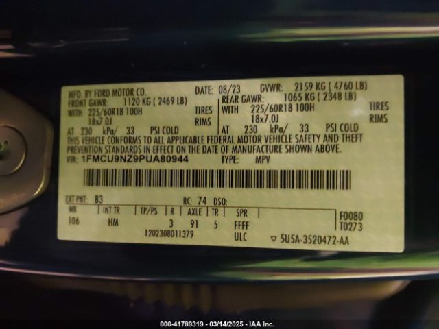 2023 FORD ESCAPE 1FMCU9NZ9PUA80944 Photo 8