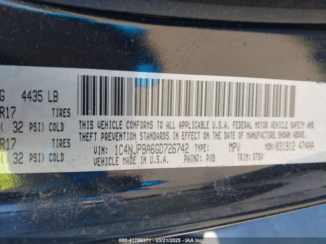 1C4NJPBA6GD726742 Jeep Patriot Sport Se