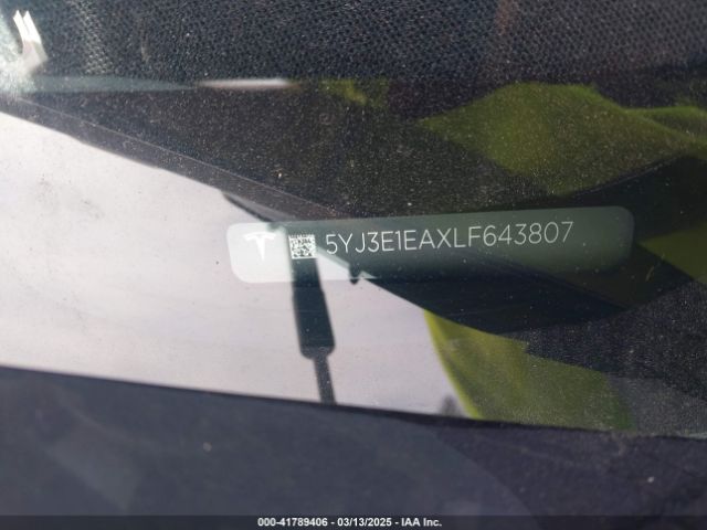 5YJ3E1EAXLF643807 Tesla Model 3 Standard Range Plus Rear-wheel Drive/standard Range Rear-wheel Drive