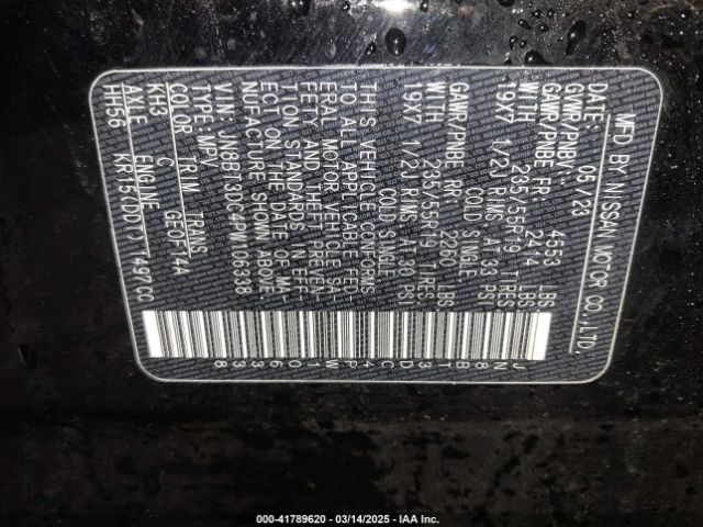 JN8BT3DC4PW106338 Nissan Rogue Platinum Fwd