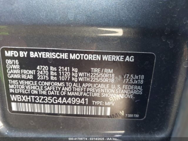 WBXHT3Z35G4A49941 BMW X1 Xdrive28i
