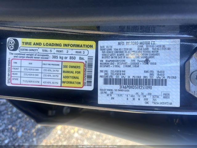 Ford Fusion 2014 3FA6P0HD5ER251090 Image 9