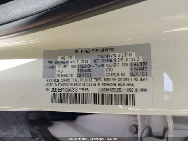 JM3KFBBM1N0547313 Mazda Cx-5 2.5 S Select