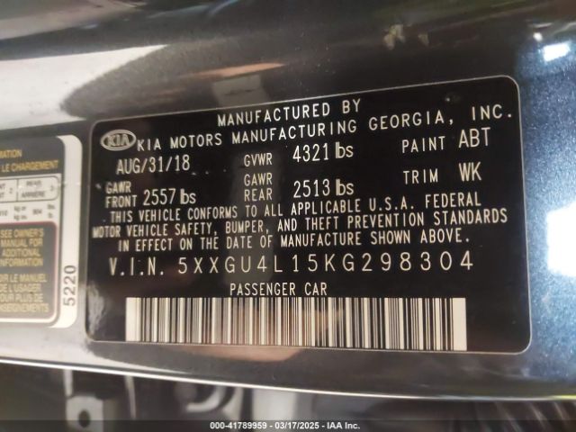 5XXGU4L15KG298304 KIA OPTIMA EX