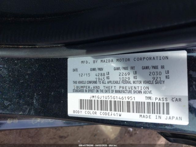 JM1GJ1U55G1461951 Mazda Mazda6 I Sport