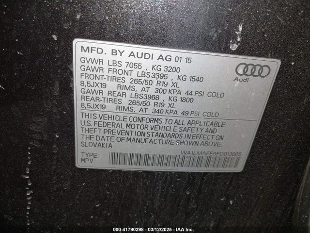 WA1LMAFE9FD013805 Audi Q7 3.0 Tdi Premium