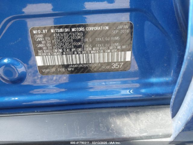 JA4AR3AUXHZ007018 Mitsubishi Outlander Sport 2.0 Es