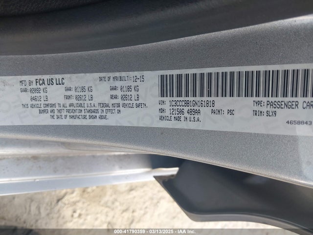 1C3CCCBB1GN161818 Chrysler 200 S