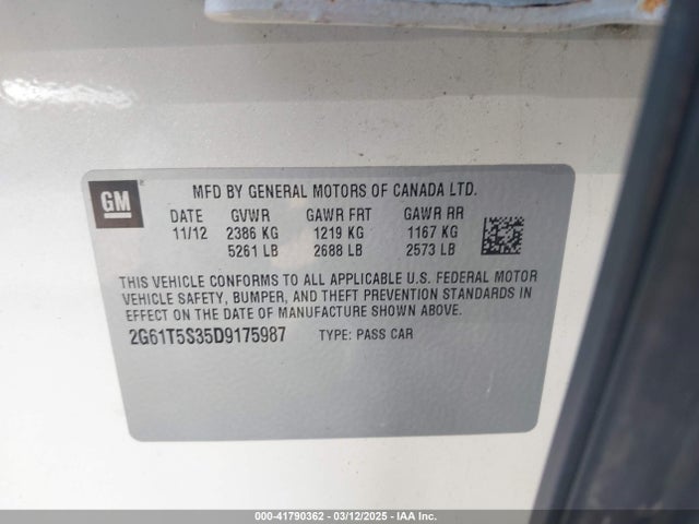 2013 CADILLAC XTS 2G61T5S35D9175987 Photo 8