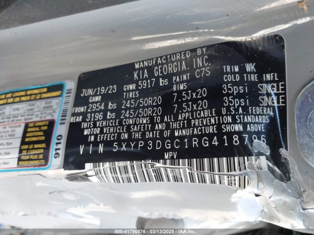 5XYP3DGC1RG418796 KIA Telluride Ex X-line