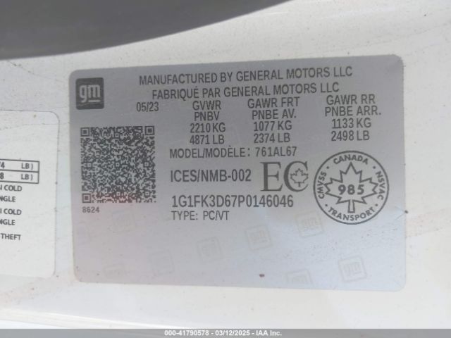 1G1FK3D67P0146046 Chevrolet Camaro