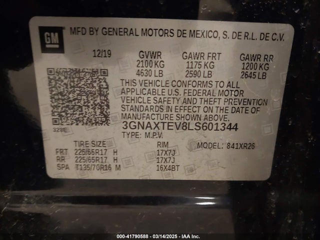 3GNAXTEV8LS601344 Chevrolet Equinox Awd 2fl