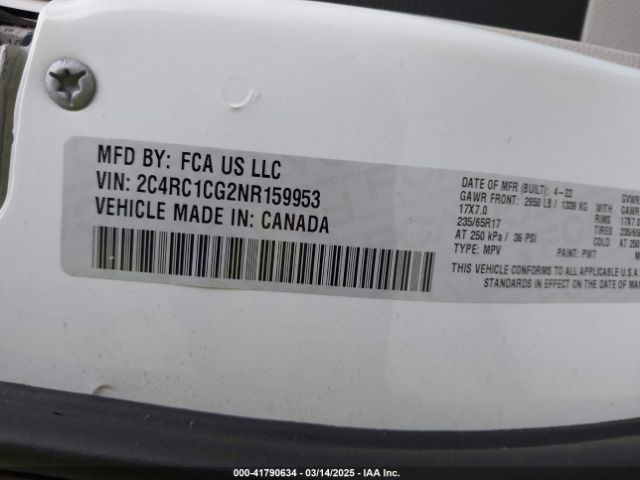 2022 CHRYSLER VOYAGER 2C4RC1CG2NR159953 Photo 8