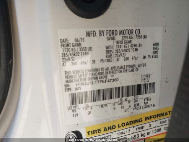 1FMJU1LT7FEF47360 Ford Expedition Platinum