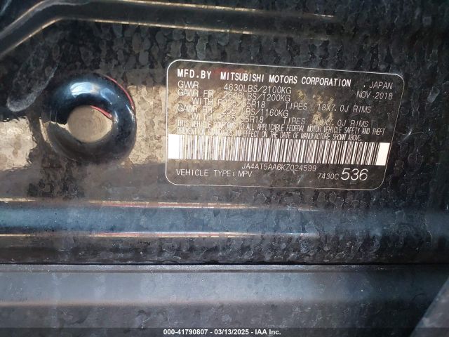 JA4AT5AA6KZ024599 Mitsubishi Eclipse Cross Sel