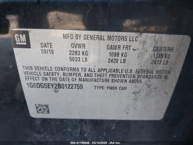 2011 CADILLAC CTS 1G6DG5EY2B0122759 Photo 8