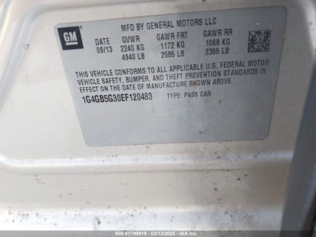 1G4GB5G30EF120483 Buick Lacrosse Leather Group