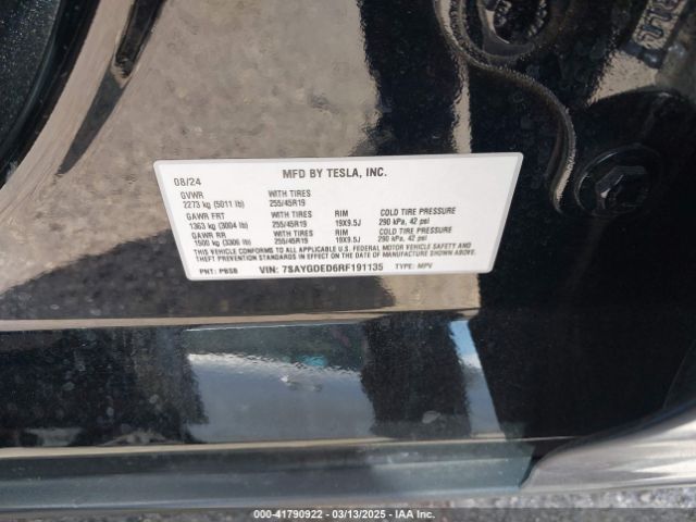 2024 TESLA MODEL Y 7SAYGDED6RF191135 Photo 8