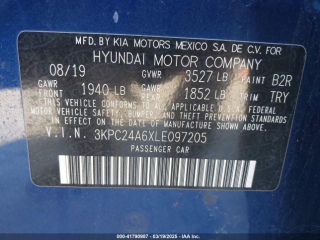 2020 HYUNDAI ACCENT 3KPC24A6XLE097205 Photo 8