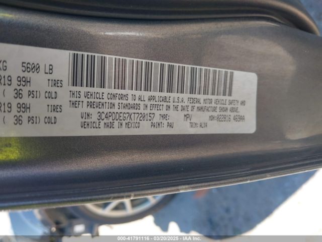 3C4PDDEG7KT720157 Dodge Journey Gt Awd
