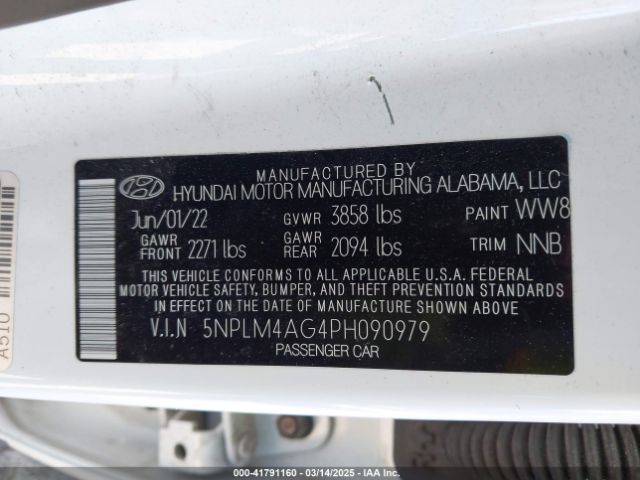 5NPLM4AG4PH090979 Hyundai ELANTRA SEL