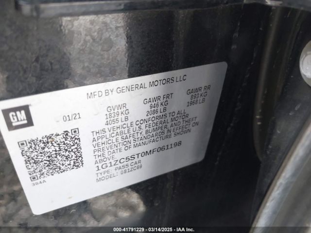 1G1ZC5ST0MF061198 Chevrolet Malibu Fwd 1fl