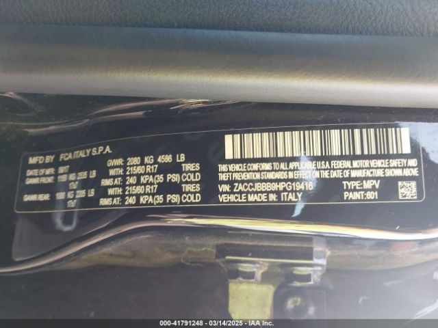 ZACCJBBB9HPG19416 Jeep Renegade Latitude 4x4