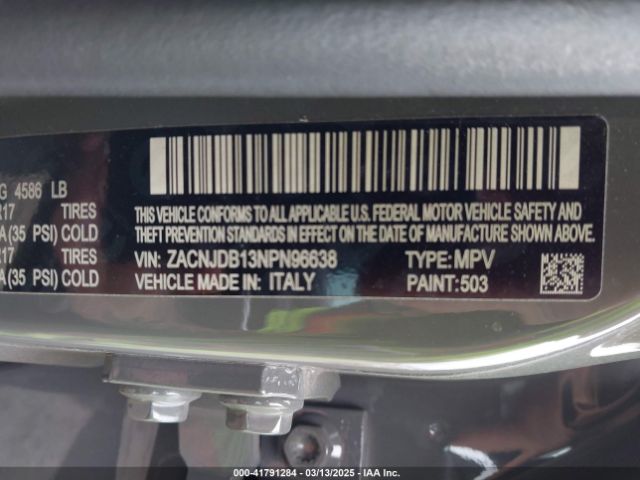 ZACNJDB13NPN96638 Jeep Renegade Latitude 4x4
