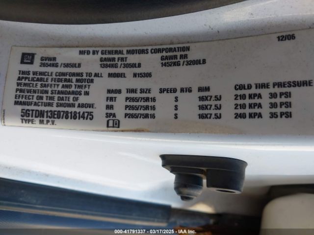 2007 HUMMER H3 SUV 5GTDN13E078181475 Photo 8