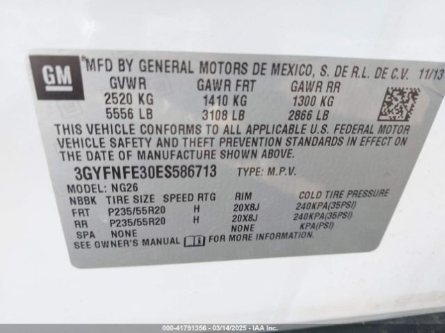 3GYFNFE30ES586713 Cadillac Srx Performance Collection