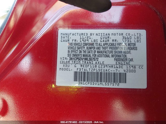 Nissan Kicks Sr Xtronic Cvt 2021 3N1CP5DV1ML557572 Image 9