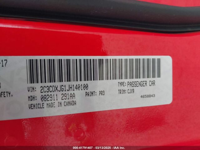 2C3CDXJG1JH140100 Dodge Charger Gt Awd