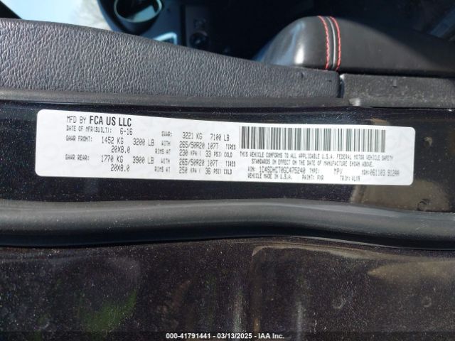 1C4SDHCT0GC475240 Dodge Durango R/t